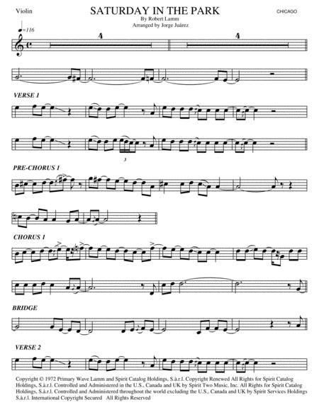 Saturday In The Park Violin Sheet Music