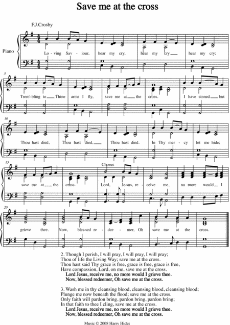 Free Sheet Music Save At The Cross A New Tune O A Wonderful Fanny Crosby Hymn