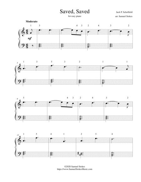 Saved Saved For Easy Piano Sheet Music