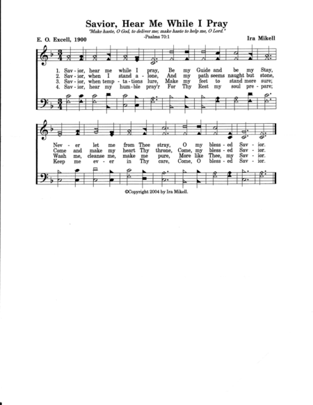 Free Sheet Music Savior Hear Me While I Pray