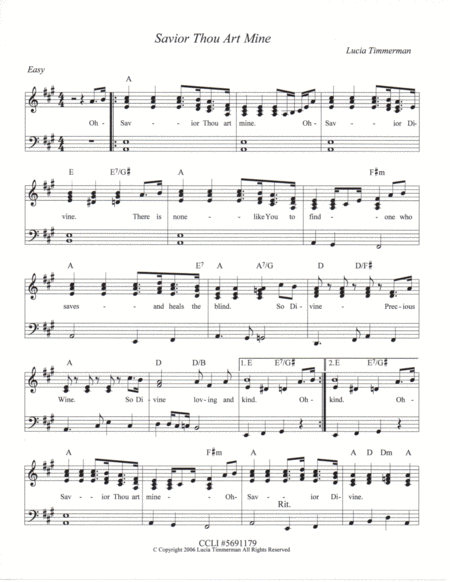 Savior Thou Art Mine Sheet Music