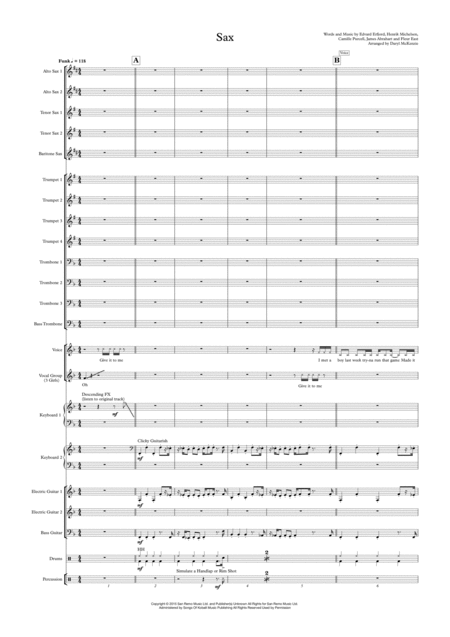 Sax Vocal With Big Band Key Of F Sheet Music