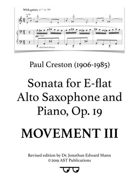 Saxophone Sonata Op 19 Movement Iii Sheet Music