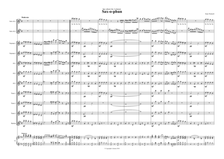 Free Sheet Music Saxophun Two Alto Saxoph And Sax Orchestra Score