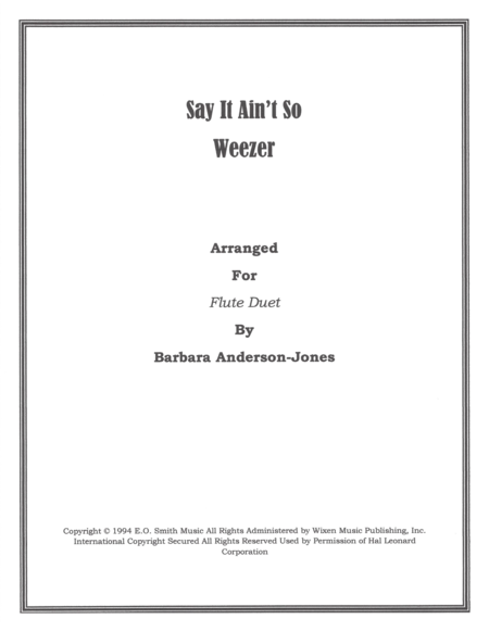 Say It Aint So Flute Duet Sheet Music