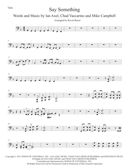 Say Something Tuba Sheet Music