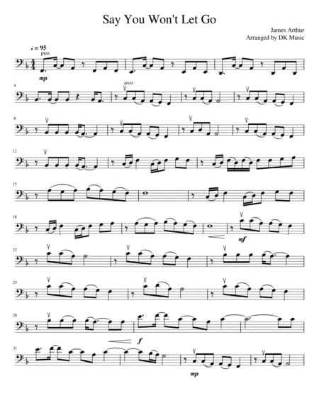 Say You Wont Let Go Cello Solo Sheet Music