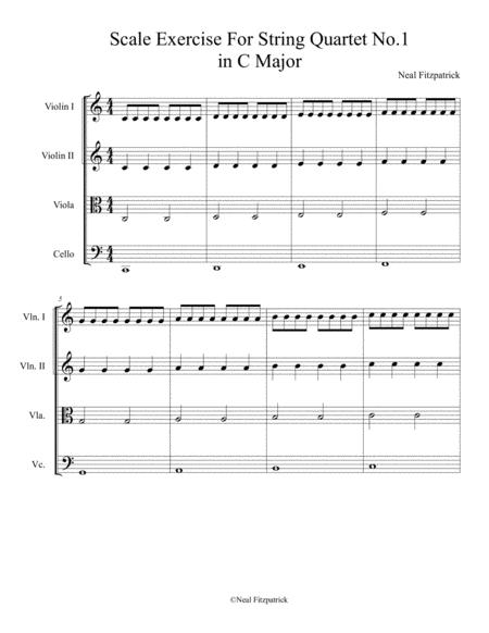 Free Sheet Music Scale Exercise For String Quartet No 1 In C Major