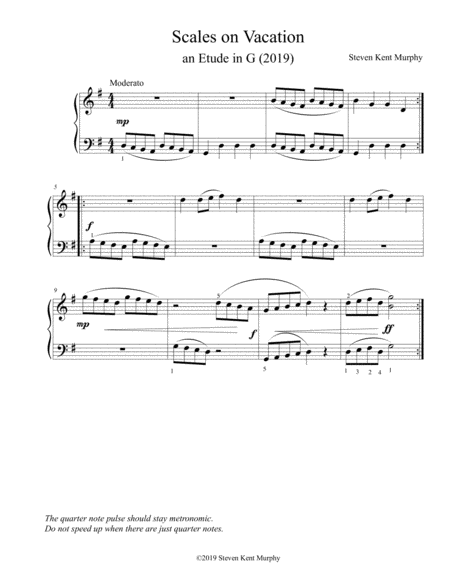 Free Sheet Music Scales On Vacation