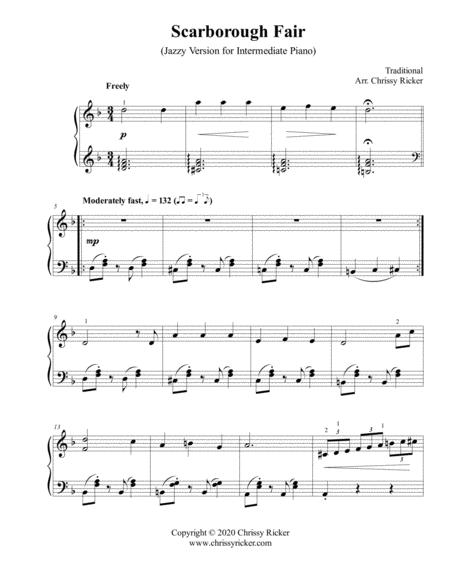 Scarborough Fair Jazzy Version Intermediate Piano Sheet Music