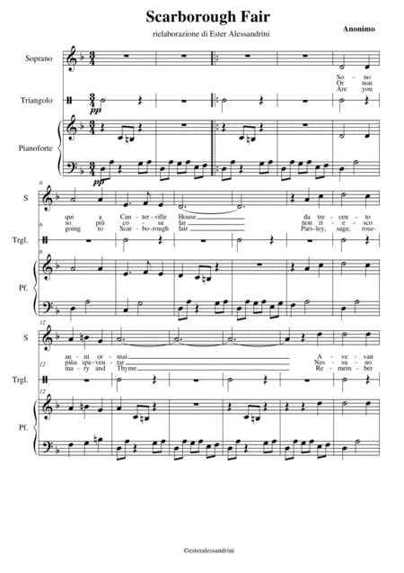 Free Sheet Music Scarborough Fair Trio