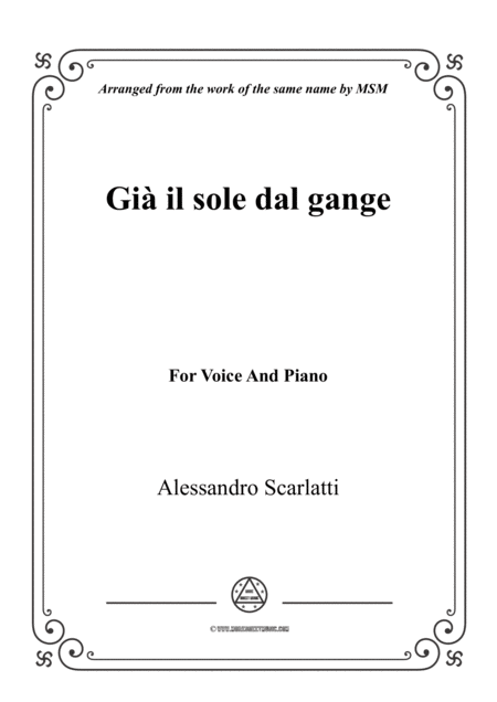 Free Sheet Music Scarlatti Gi Il Sole Dal Gange For Flute And Piano