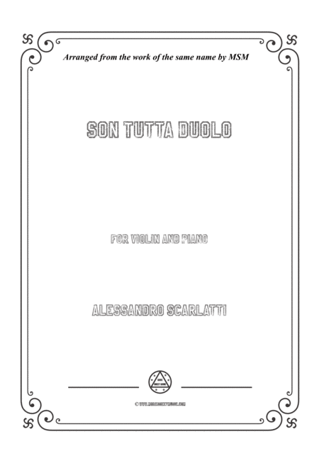 Free Sheet Music Scarlatti Son Tutta Duolo For Violin And Piano