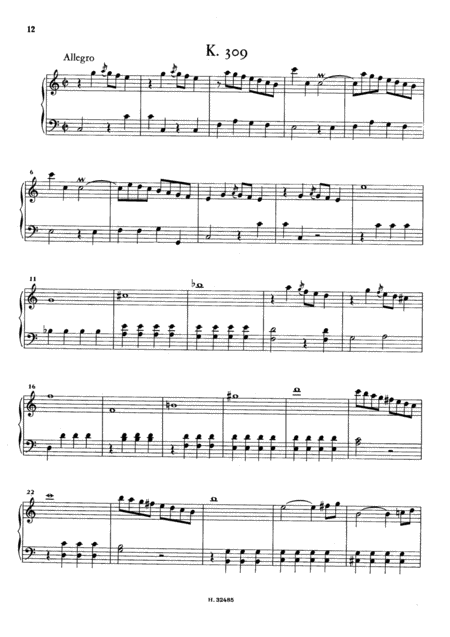 Scarlatti Sonata In C Major K309 L454 Original Version Sheet Music