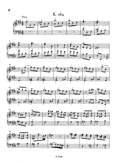 Scarlatti Sonata In E Major K264 L466 Original Version Sheet Music