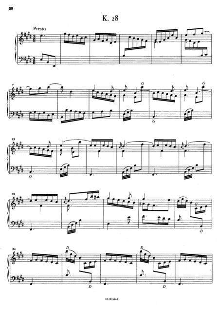 Scarlatti Sonata In E Major K28 L373 Original Version Sheet Music