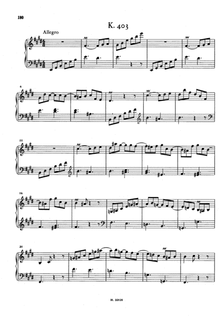 Free Sheet Music Scarlatti Sonata In E Major K403 L470 Original Version