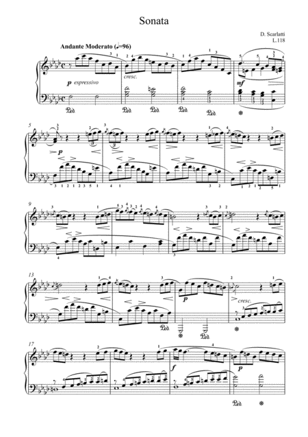 Scarlatti Sonata K 466 In F Minor Sheet Music