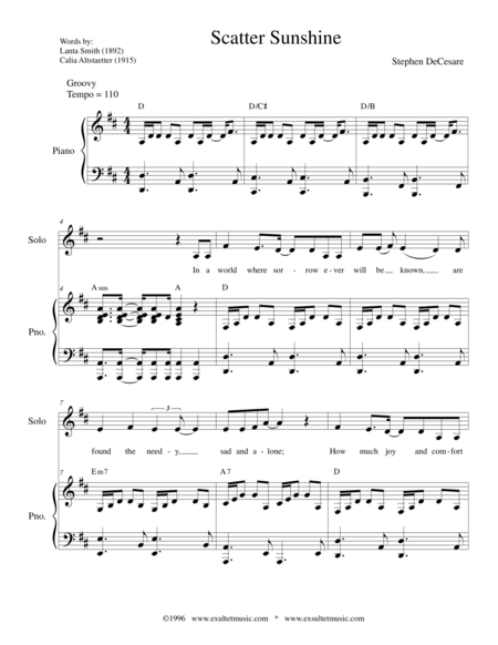 Scatter Sunshine Sheet Music