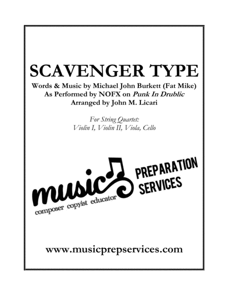 Scavenger Type Nofx String Quartet Sheet Music