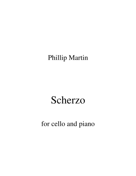 Scherzo For Cello And Piano Sheet Music