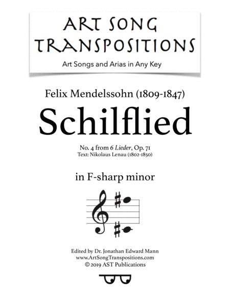Free Sheet Music Schilflied Op 71 No 4 F Sharp Minor