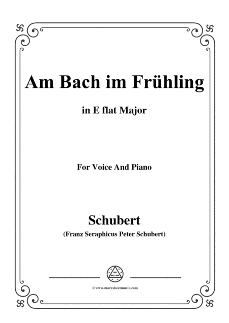 Schubert Am Bach Im Frhling In E Flat Major Op 109 No 1 For Voice And Piano Sheet Music