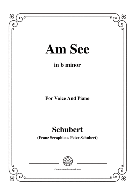 Schubert Am See In B Minor For Voice Piano Sheet Music