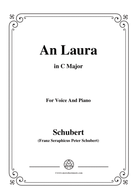 Schubert An Laura In C Major For Voice Piano Sheet Music