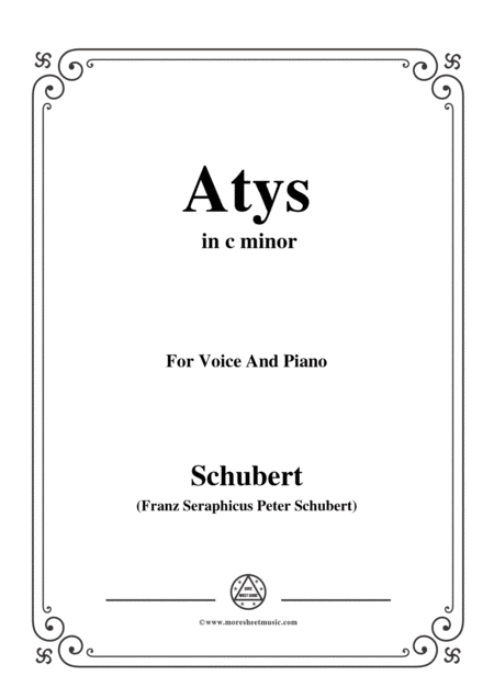 Free Sheet Music Schubert Atys In C Minor For Voice And Piano