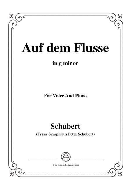 Schubert Auf Dem Flusse In G Minor Op 89 No 7 For Voice And Piano Sheet Music