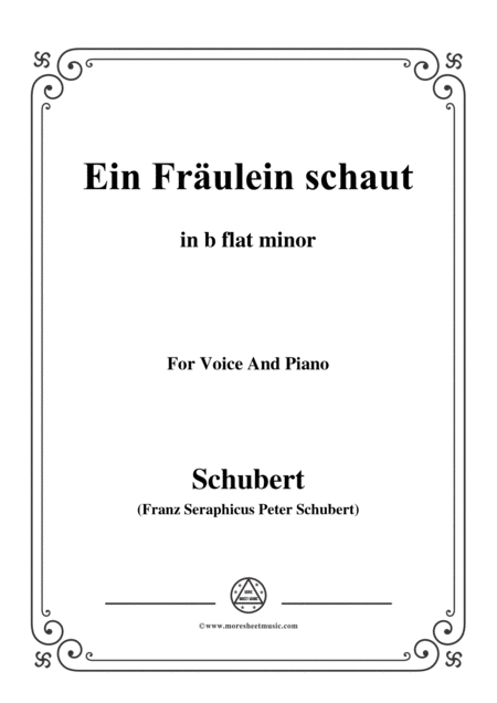 Schubert Ballade Ein Frulein Schaut In B Flat Minor Op 126 For Voice And Piano Sheet Music