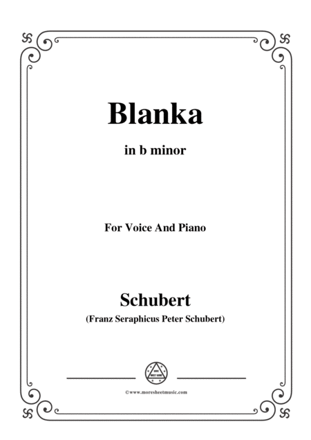 Free Sheet Music Schubert Blanka In B Minor For Voice Piano