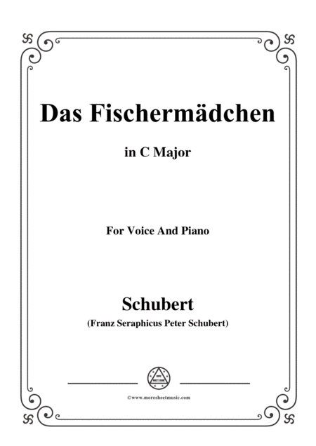 Free Sheet Music Schubert Das Fischermdchen In C Major For Voice And Piano