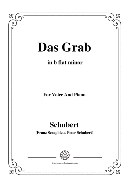 Free Sheet Music Schubert Das Grab In B Flat Minor For Voice And Piano