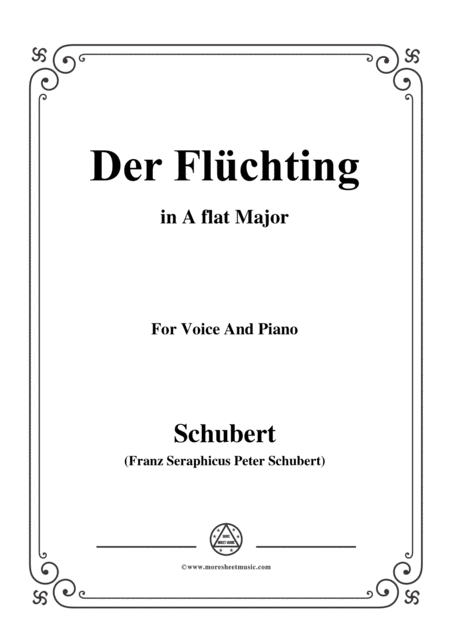 Free Sheet Music Schubert Der Flchting In A Flat Major For Voice Piano