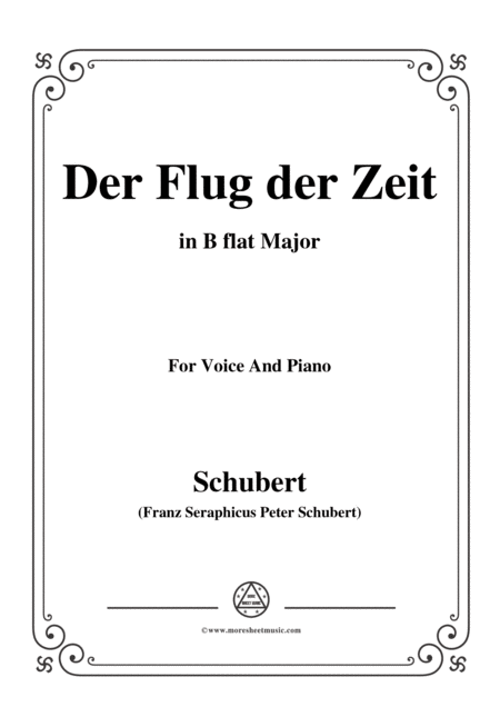 Schubert Der Flug Der Zeit In B Flat Major Op 7 No 2 For Voice And Piano Sheet Music