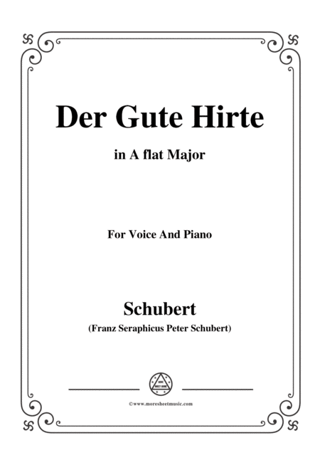 Schubert Der Gute Hirte In A Flat Major For Voice Piano Sheet Music