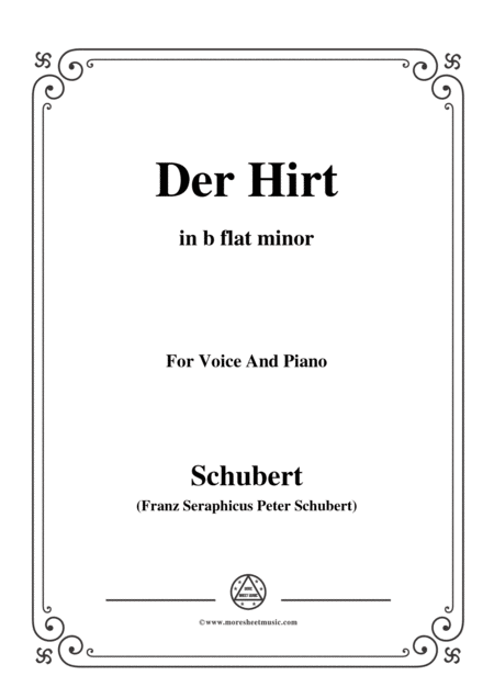 Free Sheet Music Schubert Der Hirt In B Flat Minor D 490 For Voice And Piano