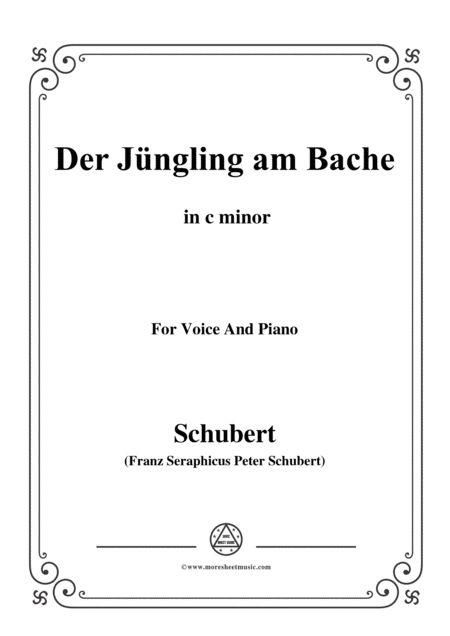 Schubert Der Jngling Am Bache Op 87 No 3 In C Minor For Voice And Piano Sheet Music