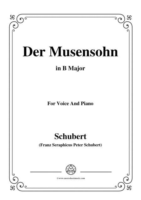 Free Sheet Music Schubert Der Musensohn In B Major For Voice And Piano