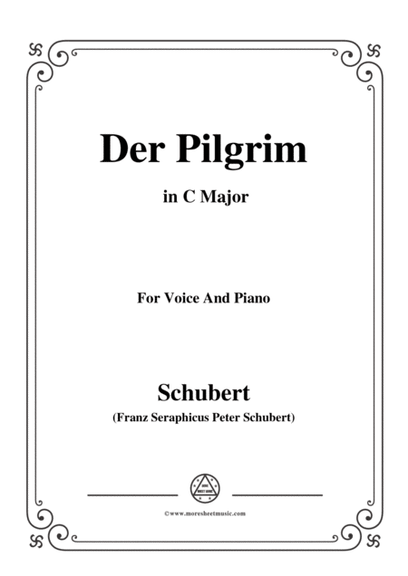 Free Sheet Music Schubert Der Pilgrim Der Pilgrim Op 37 No 1 In C Major For Voice Piano