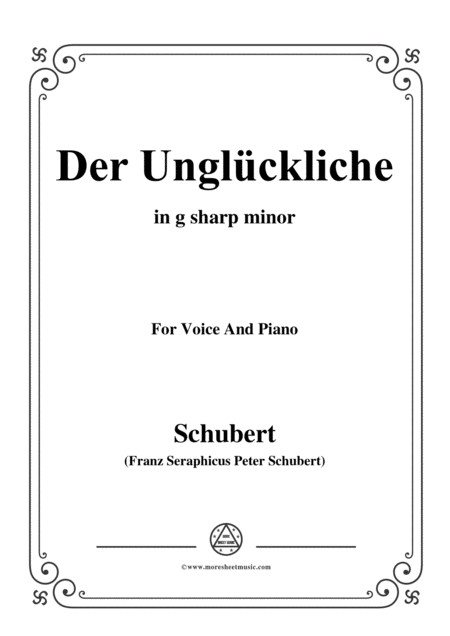 Schubert Der Unglckliche In G Sharp Minor Op 87 No 1 For Voice And Piano Sheet Music