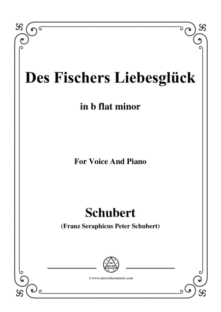 Schubert Des Fischers Liebesglck In B Flat Minor D 933 For Voice And Piano Sheet Music