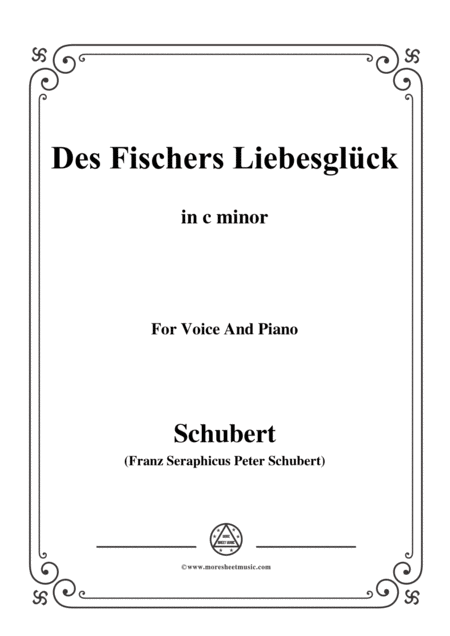 Schubert Des Fischers Liebesglck In C Minor D 933 For Voice And Piano Sheet Music