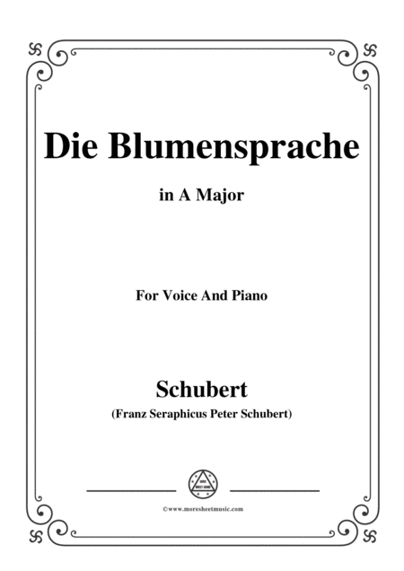 Free Sheet Music Schubert Die Blumensprache In A Major Op 173 No 5 For Voice And Piano