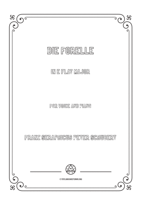 Free Sheet Music Schubert Die Forelle In E Flat Major For Voice And Piano