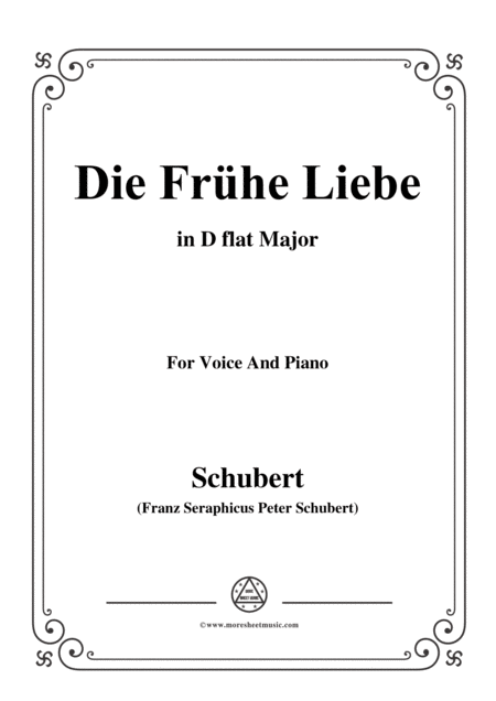 Free Sheet Music Schubert Die Frhe Liebe In D Flat Major For Voice Piano