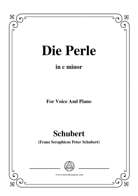 Free Sheet Music Schubert Die Perle In C Minor D 466 For Voice And Piano