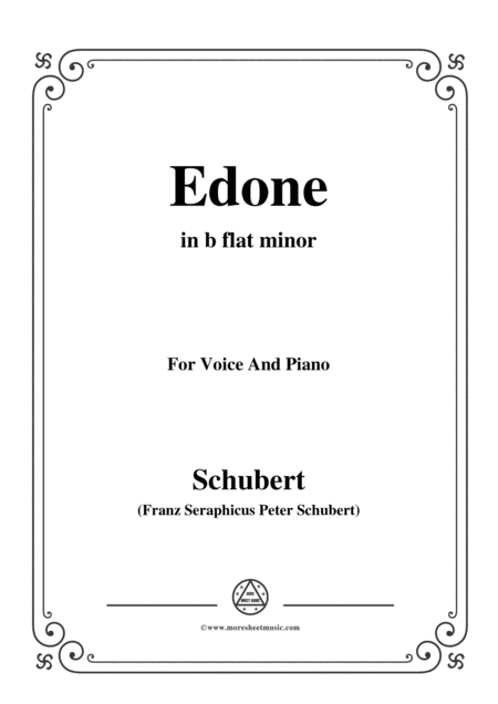 Free Sheet Music Schubert Edone D 445 In B Flat Minor For Voice And Piano